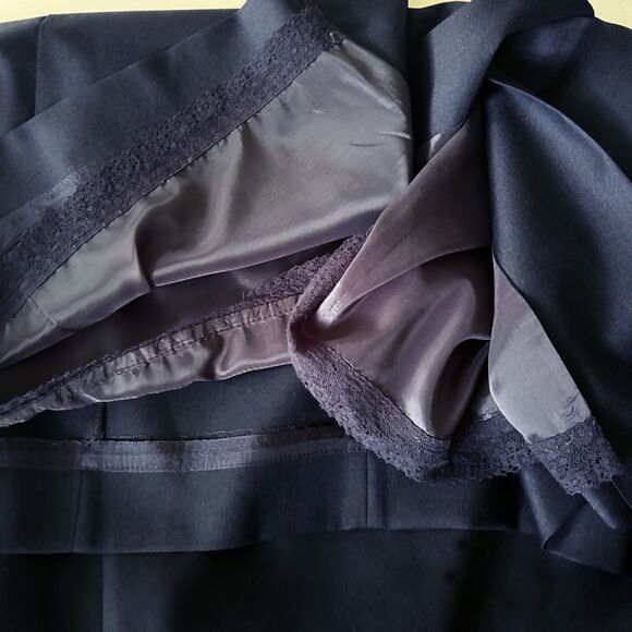 J.Crew Elegant Navy Cowl Midi Dress (12) 100% Wool Suiting Sleeveless Sheath - Picture 12 of 16